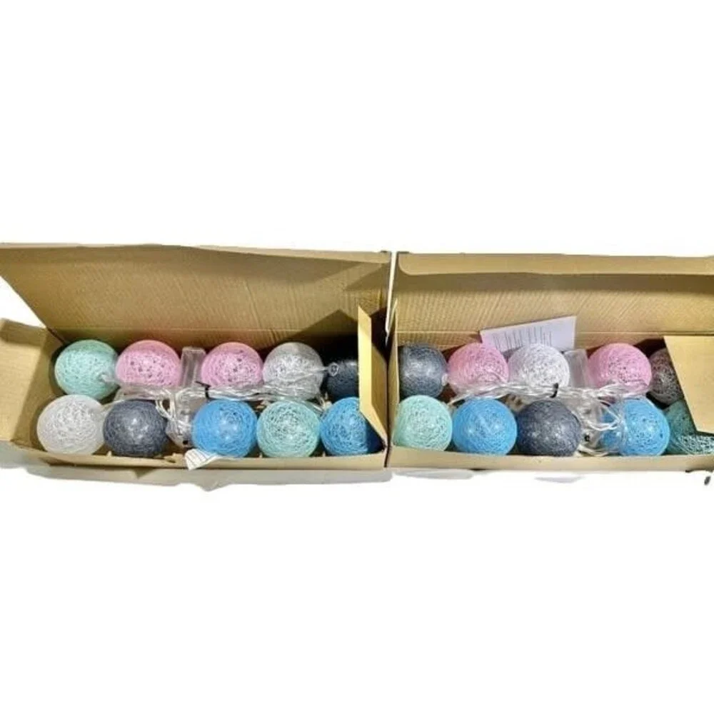 NEW 30 Easter/Spring LED Ball String Lights 6Ft
